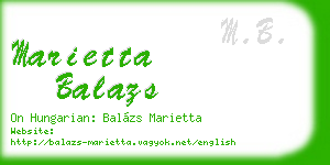 marietta balazs business card
